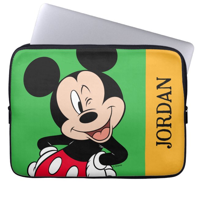 Mickey Mouse Wink Laptop Sleeve (Front)