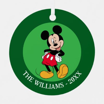 Mickey Mouse Wink Metal Ornament