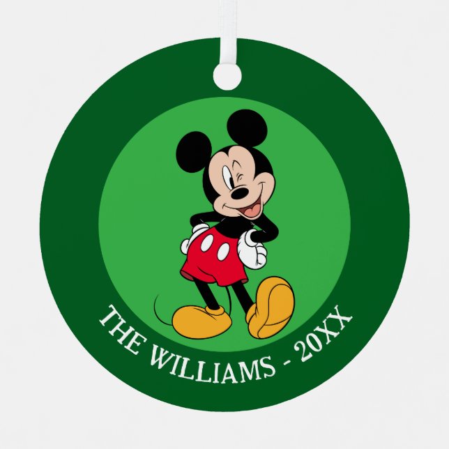 Mickey Mouse Wink Metal Ornament (Front)