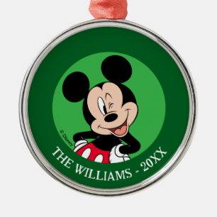 Mickey Mouse Wink Metal Ornament