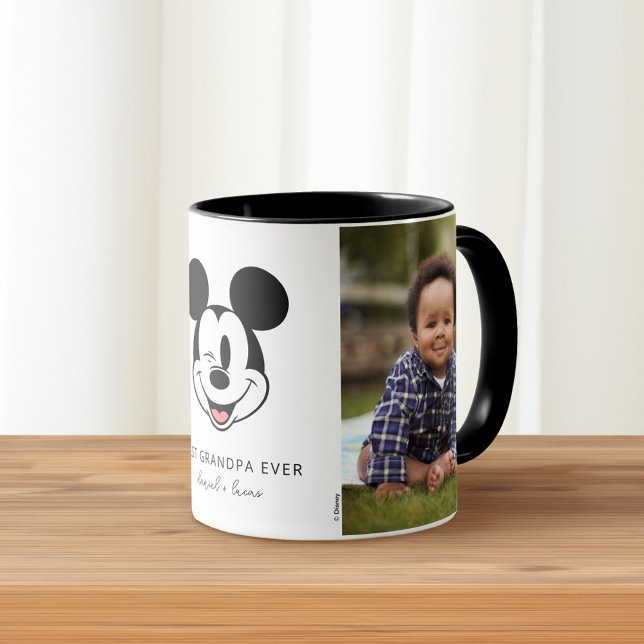Mickey Mouse Winking Face | Best Grandpa Ever Mug (Mug on table)