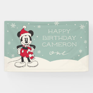 Mickey Mouse Winter Onederland 1st Birthday Banner