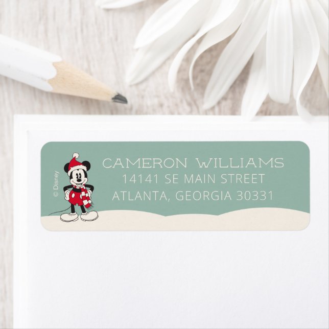 Mickey Mouse Winter Onederland 1st Birthday Label (Insitu)