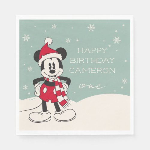 Mickey Mouse Winter Onederland 1st Birthday Napkins