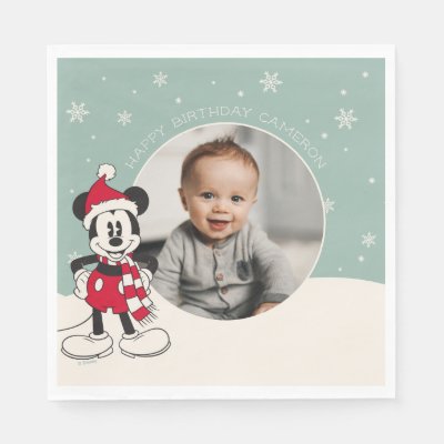 Mickey Mouse Winter Onederland 1st Birthday Napkins