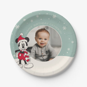Mickey Mouse Winter Onederland 1st Birthday Paper Plates