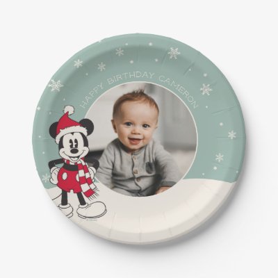 Mickey Mouse Winter Onederland 1st Birthday Paper Plates