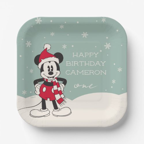 Mickey Mouse Winter Onederland 1st Birthday Paper Plates