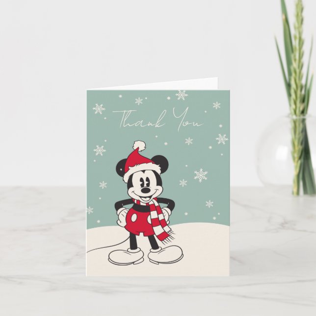Mickey Mouse Winter Onederland Birthday Thank You (Front)