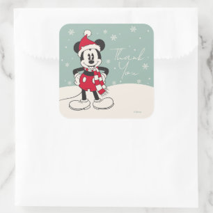 Mickey Mouse Winter Onederland Birthday Thank You Square Sticker