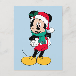 Mickey Mouse   Winter Outfit Holiday Postcard