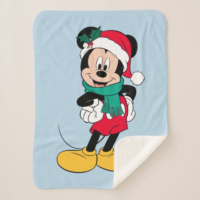 Mickey Mouse | Winter Outfit Sherpa Blanket (Front)