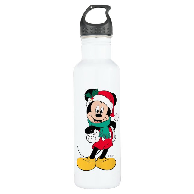 Mickey Mouse | Winter Outfit Stainless Steel Water Bottle (Front)