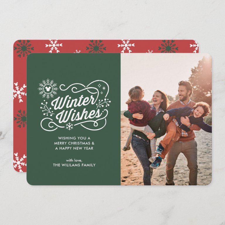 Mickey Mouse | Winter Wishes Family Photo Holiday Invitation