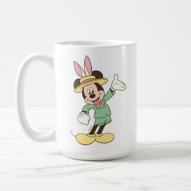 Mickey Mouse with Easter Bunny Ears Coffee Mug (Left)