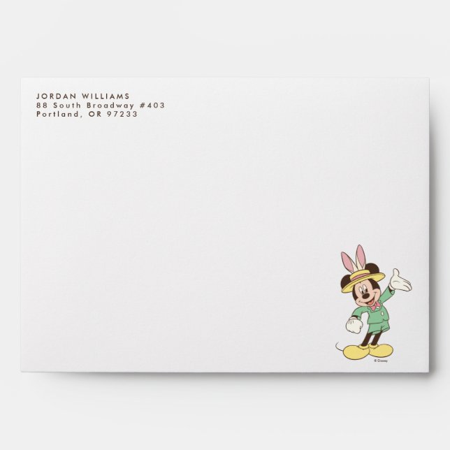 Mickey Mouse with Easter Bunny Ears Envelope (Front)