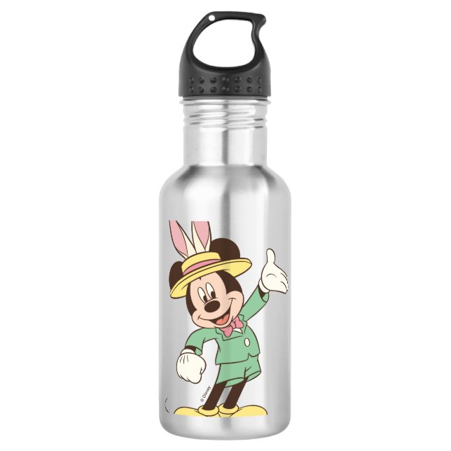 Mickey Mouse with Easter Bunny Ears Stainless Steel Water Bottle (Front)