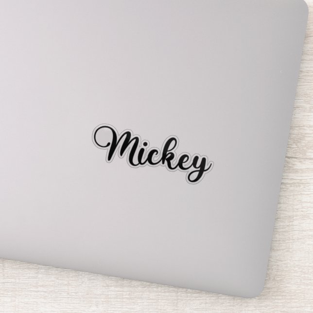 Mickey Name - Handwritten Calligraphy Sticker (Detail)