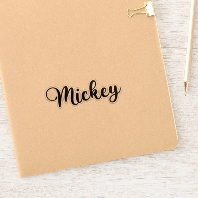 Mickey Name - Handwritten Calligraphy Sticker | Zazzle