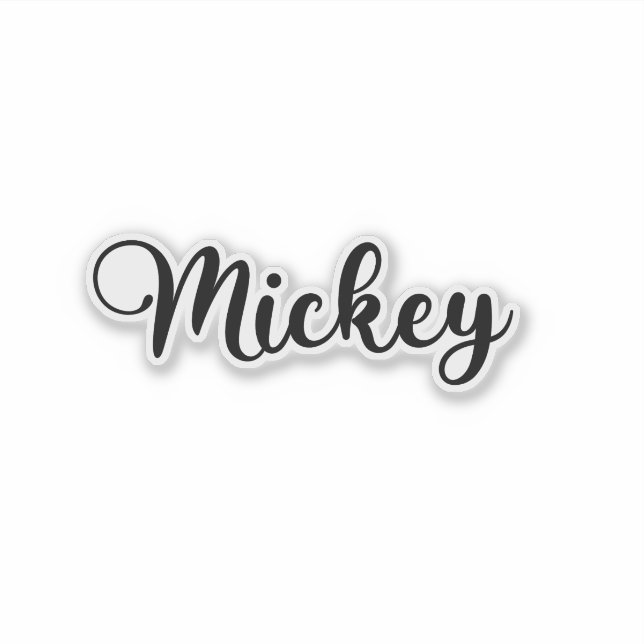 Mickey Name - Handwritten Calligraphy Sticker | Zazzle