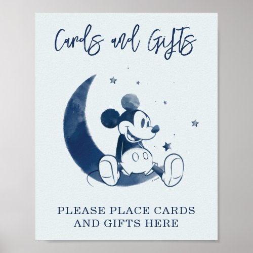 Mickey Over the Moon  Baby Cards  Gifts Poster