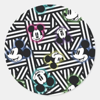 Mickey Pattern 4 Classic Round Sticker by MickeyAndFriends at Zazzle