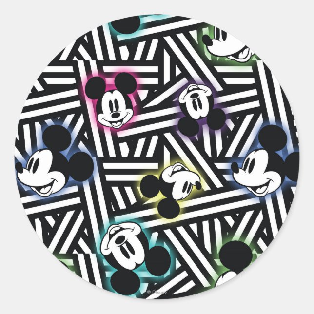 Mickey Pattern 4 Classic Round Sticker (Front)