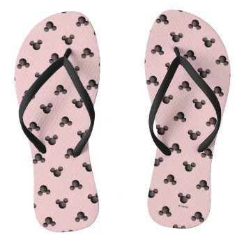 Mickey Pink Icon Pattern Flip Flops by MickeyAndFriends at Zazzle