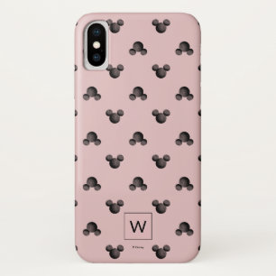 Mickey Pink Icon Pattern - Monogram iPhone X Case