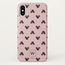Mickey Pink Icon Pattern - Monogram iPhone XS Case