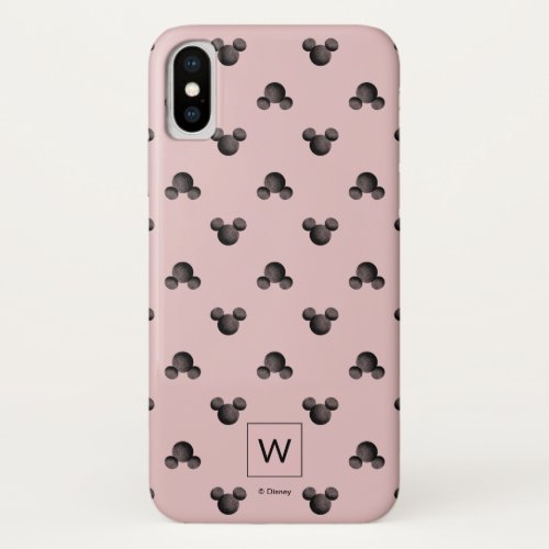 Mickey Pink Icon Pattern _ Monogram iPhone XS Case