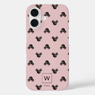 Mickey Pink Icon Pattern - Monogram iPhone 16 Case
