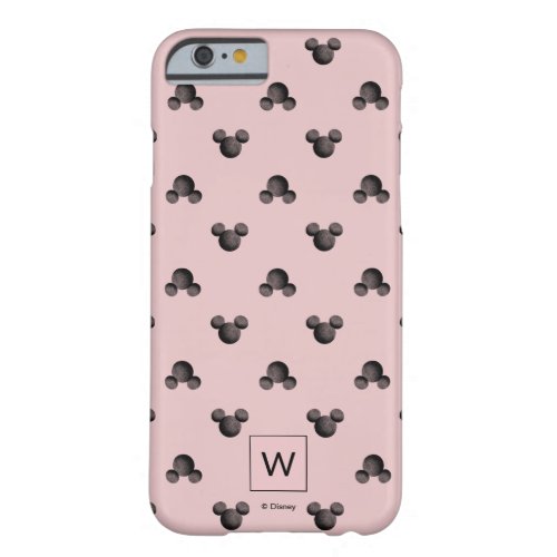 Mickey Pink Icon Pattern _ Monogram Barely There iPhone 6 Case