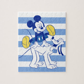 Mickey Playing With Pluto Jigsaw Puzzle