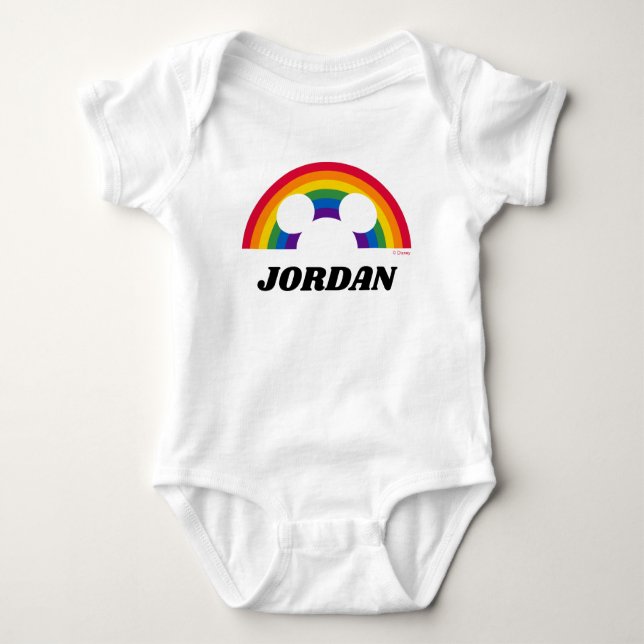 Mickey Rainbow Cutout Baby Bodysuit (Front)