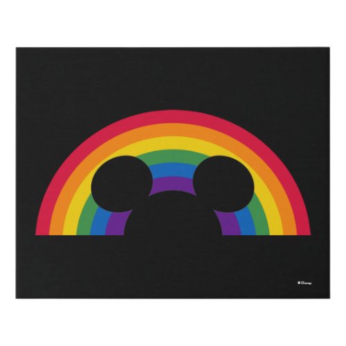 Mickey Rainbow Cutout Faux Canvas Print