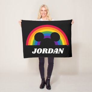 Mickey Rainbow Cutout Fleece Blanket