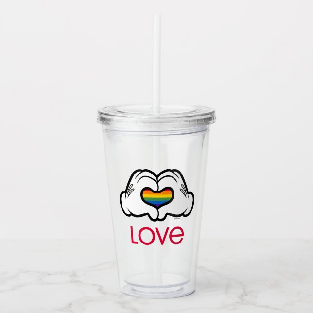 Mickey Rainbow Love Acrylic Tumbler (Front)