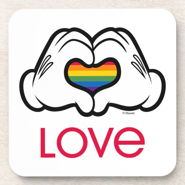 Mickey Rainbow Love Beverage Coaster (Front)