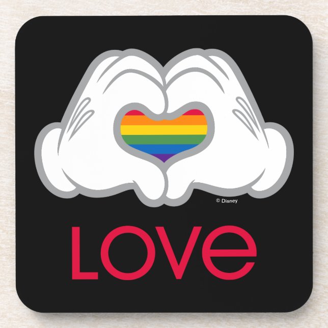 Mickey Rainbow Love Beverage Coaster (Front)