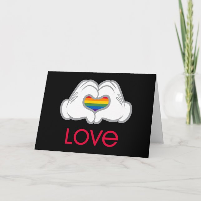 Mickey Rainbow Love Card (Front)