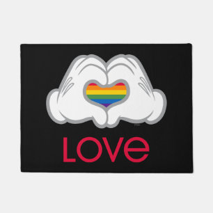 Mickey Rainbow Love Doormat
