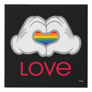 Mickey Rainbow Love Faux Canvas Print