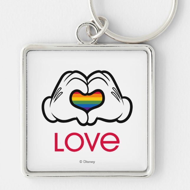 Mickey Rainbow Love Keychain (Front)