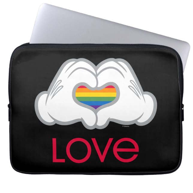 Mickey Rainbow Love Laptop Sleeve (Front)