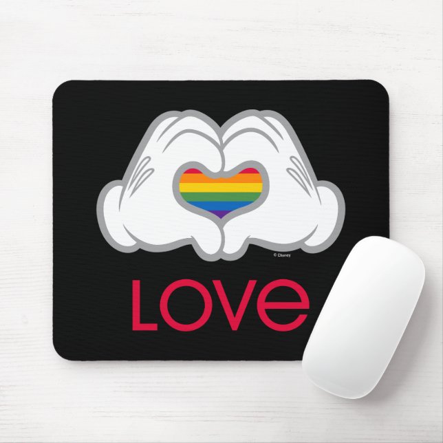 Mickey Rainbow Love Mouse Pad (With Mouse)