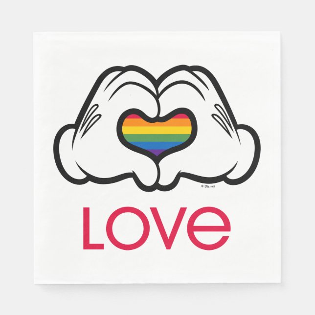 Mickey Rainbow Love Napkins (Front)