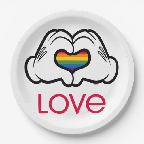 Mickey Rainbow Love Paper Plates