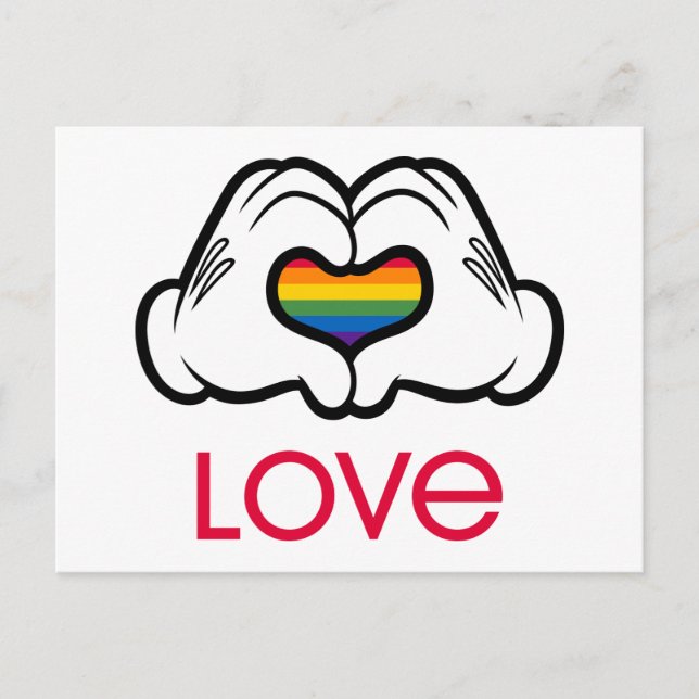 Mickey Rainbow Love Postcard (Front)