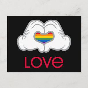 Mickey Rainbow Love Postcard